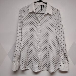 mng suit diamond pattern hidden placket blouse